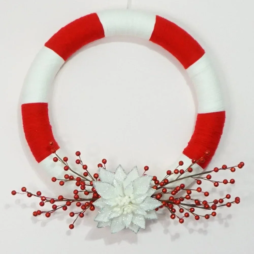 Holly Berries Yarn Wreath